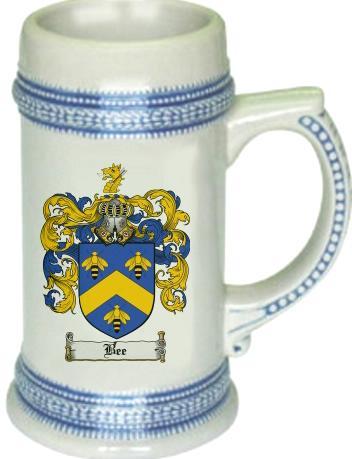 Bee Coat of Arms Stein / Family Crest Tankard Mug