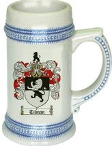 Tilman Coat of Arms Stein / Family Crest Tankard Mug - £17.27 GBP