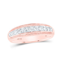 10kt Rose Gold Mens Round Diamond Band Ring 1/2 Cttw - £723.28 GBP
