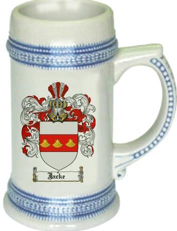 Jacke Coat of Arms Stein / Family Crest Tankard Mug