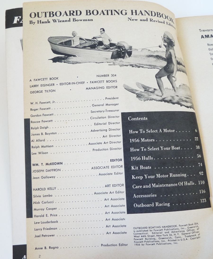 Outboard Boating Handbook Hank Bowman vintage book 1956 motors racing fishing Item image 2