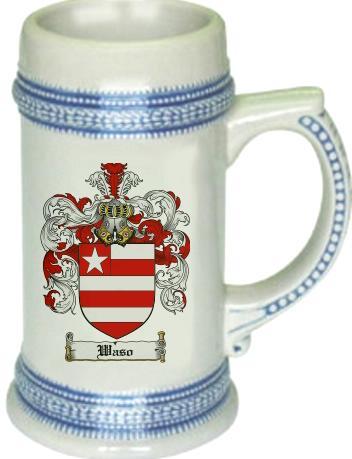 Waso Coat of Arms Stein / Family Crest Tankard Mug