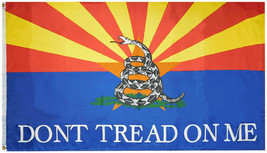 Arizona Gadsden Don&#39;t Tread On Me DTOM 100D Woven Poly Nylon 3x5 NRA Flag Banner - £12.57 GBP