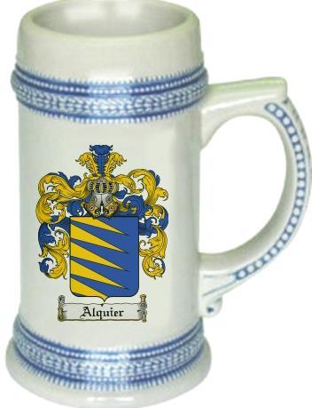 Alquier Coat of Arms Stein / Family Crest Tankard Mug