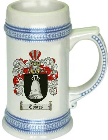 Costes Coat of Arms Stein / Family Crest Tankard Mug