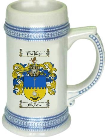 Mcafee Coat of Arms Stein / Family Crest Tankard Mug
