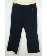 Larry Levine Womens Pants Size 16 Pinstripe Black Career Dress Trousers ... - £7.88 GBP