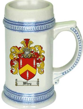 Whey Coat of Arms Stein / Family Crest Tankard Mug