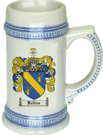 Kettles Coat of Arms Stein / Family Crest Tankard Mug