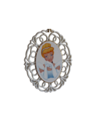 Disney Cinderella 50th Anniversary 1999 Ceramic Oval Ornate Ornament Lac... - $12.30