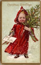 A/S John De Yonghe Christmas Child Red Robe Tree Julius Bien Unp Postcard Y6 - £8.75 GBP