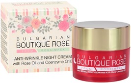 Rosa Impex Bulgarian Boutique Rose Anti-Wrinkle Night Cream 45ml Rose Oil&amp; CoQ10 - £8.37 GBP