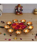 Tealight Candle Holder 9 Lotus Diya Shape urli Bowl for Home and Pooja D... - $1,064.00 MXN