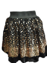 All that Glitters Sequin Skirt Black N Gold - $481.14 MXN
