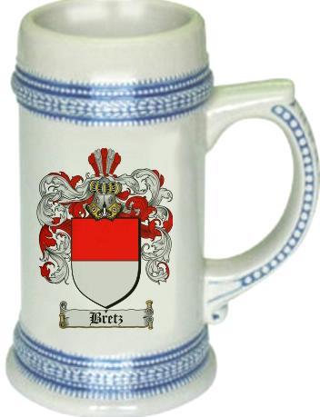 Bretz Coat of Arms Stein / Family Crest Tankard Mug