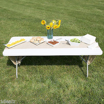 Landcaster 30&quot;x 72&quot; Granite White Plastic Folding Table Banquet Table - £139.62 GBP