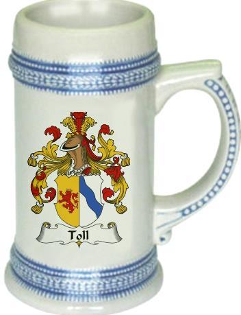 Toll Coat of Arms Stein / Family Crest Tankard Mug