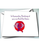 6 NOTE CARDS W/ ENVELOPES IN SYMPATHY DESIGN FOR RED HAT LADIES OF SOCIETY - $12.19