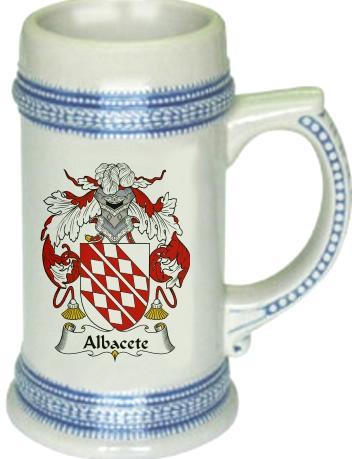 Albacete Coat of Arms Stein / Family Crest Tankard Mug