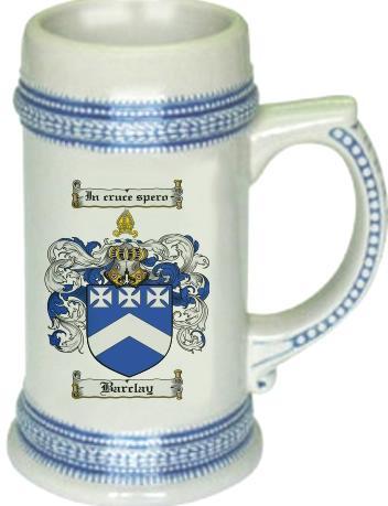 Barclay Coat of Arms Stein / Family Crest Tankard Mug