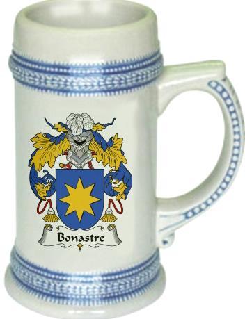Bonastre Coat of Arms Stein / Family Crest Tankard Mug