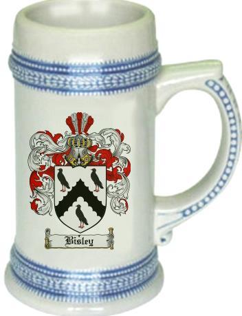 Bisley Coat of Arms Stein / Family Crest Tankard Mug