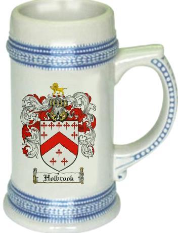 Holbrook Coat of Arms Stein / Family Crest Tankard Mug