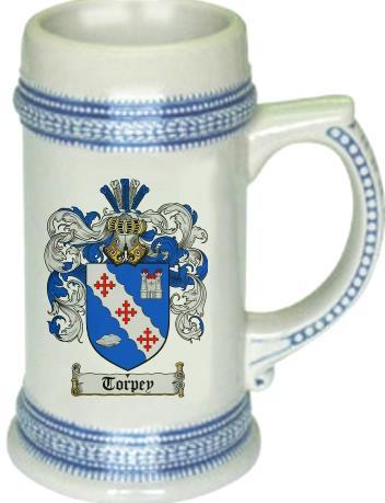Torpey Coat of Arms Stein / Family Crest Tankard Mug