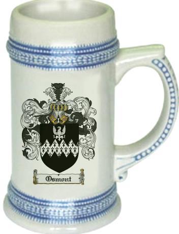 Osmont Coat of Arms Stein / Family Crest Tankard Mug