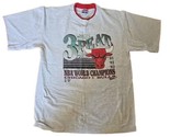Chicago Bulls T Shirt Single Stitch 3 Peat World Champions XL USA 1993 Vtg - £30.18 GBP