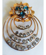 VTG M&amp;S  1/20-12k GF Green &amp; Clear Crystal  Pin Brooch or Pendant - £30.37 GBP