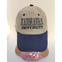 Karnavas University Hat Ball Cap Nwt Adjustable Tan W/Navy Sewn Logo - £11.22 GBP