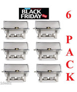 6 PACK FULL KIT 8 QT DELUXE ROLL TOP Chafer Stainless Chafing Dish Fast ... - $16,964.01 MXN