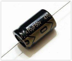 Axial Electrolytic Capacitor, 470uF 50V - Lot of 3 - $44.99