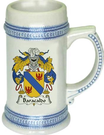 Baracaldo Coat of Arms Stein / Family Crest Tankard Mug