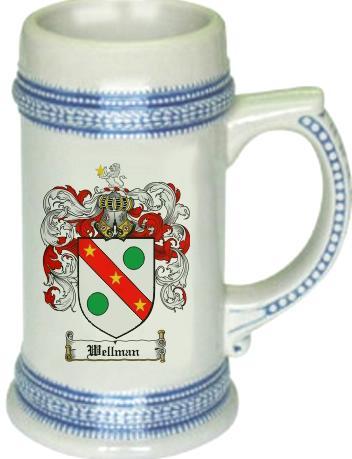 Wellman Coat of Arms Stein / Family Crest Tankard Mug