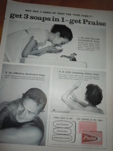 Praise Bar Soap 3 Soaps in One Print Magazine Ad 1960 - £7.83 GBP