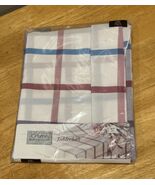 VTG JC Penney Round Tablecloth 80s Checked White 70&quot; Round Monterey Pink... - $361.21 MXN