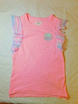 365 Kids Girls Flutter Sleeve Tee Shirt Size 8 Pink Mermaid Shell Lifts Up NEW - £9.22 GBP
