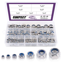 250Pcs 304 Stainless Steel Lock Nut Kit - M3-M12, Ideal for Lock Washers - $22.59