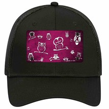 Pink White Owl Oil Rubbed Novelty Black Mesh License Plate Hat - £22.67 GBP