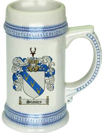 Stanley Coat of Arms Stein / Family Crest Tankard Mug