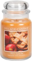 Large Glass Apothecary Jar Scented Candle, Warm Apple Pie By Village, Br... - $32.96