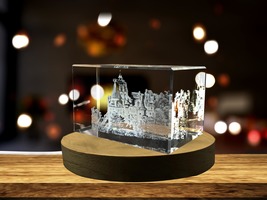 LED Base included | Bran Castle 3D Engraved Crystal Keepsake Souvenir - £31.89 GBP+