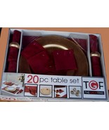 TGF The Great Find 20 Piece Holiday Table Set - Red/Gold - BRAND NEW IN ... - €29,69 EUR