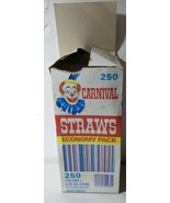 Vintage Carnival Straw Box 8&quot; Long 1/4&quot; Dia Economy Pack (250) Almost Full - $10.94