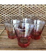 4 VTG Mid Century Modern Barware Tapered Lowball Glasses Double Shot Pin... - $47.66 CAD