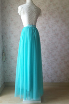 Water Blue Full Tulle Skirts Custom Plus Size Bridesmaid Tulle Skirts image 6