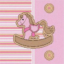 Pepita Needlepoint kit: Striped Horsey Pink, 10&quot; x 10&quot; - £61.08 GBP+