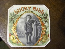 vintage 1920s cigar box label LUCKY BILL - £11.40 GBP